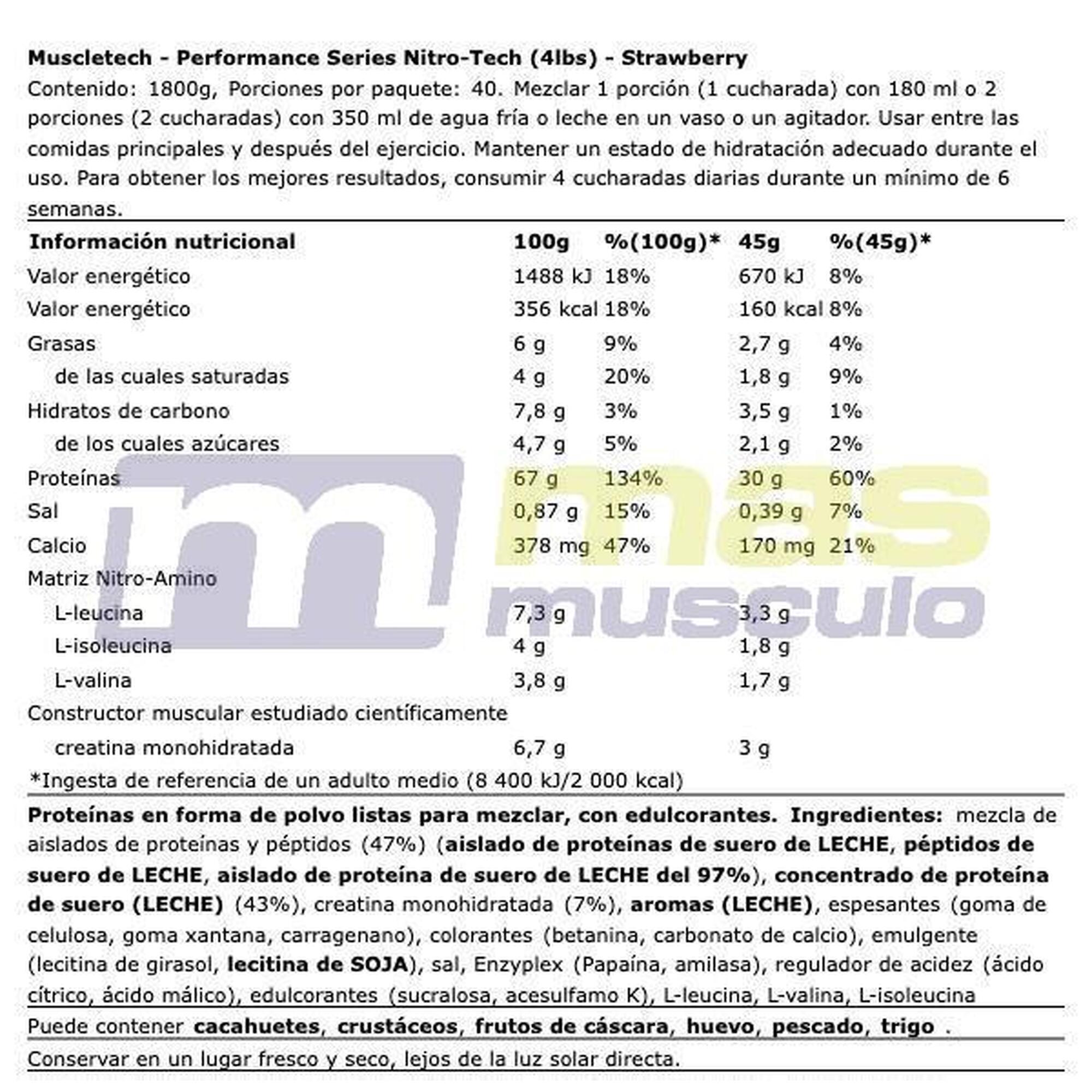 Whey isolate - Nitro-Tech - Fraise