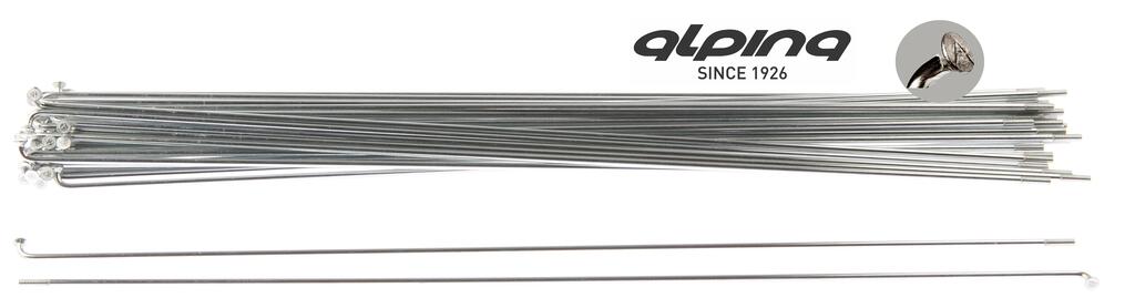 Raggi Alpina 14G 296 mm Ø2,00 mm FG 2.3 zincati, 144 pezzi. 3/4
