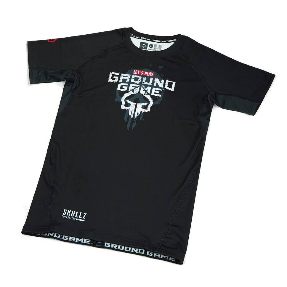 Rashguard do MMA/BJJ męski Ground Game Skullz z krótkim rękawem
