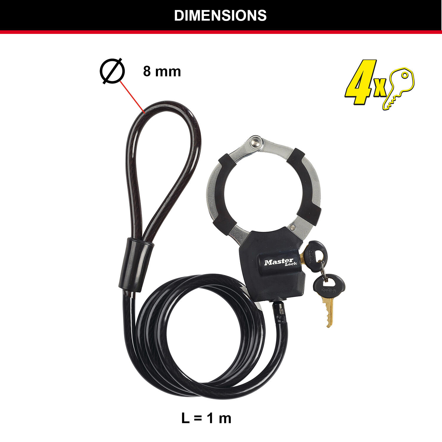 MASTER LOCK Serratura per manette Street Cuff 8275 2/5