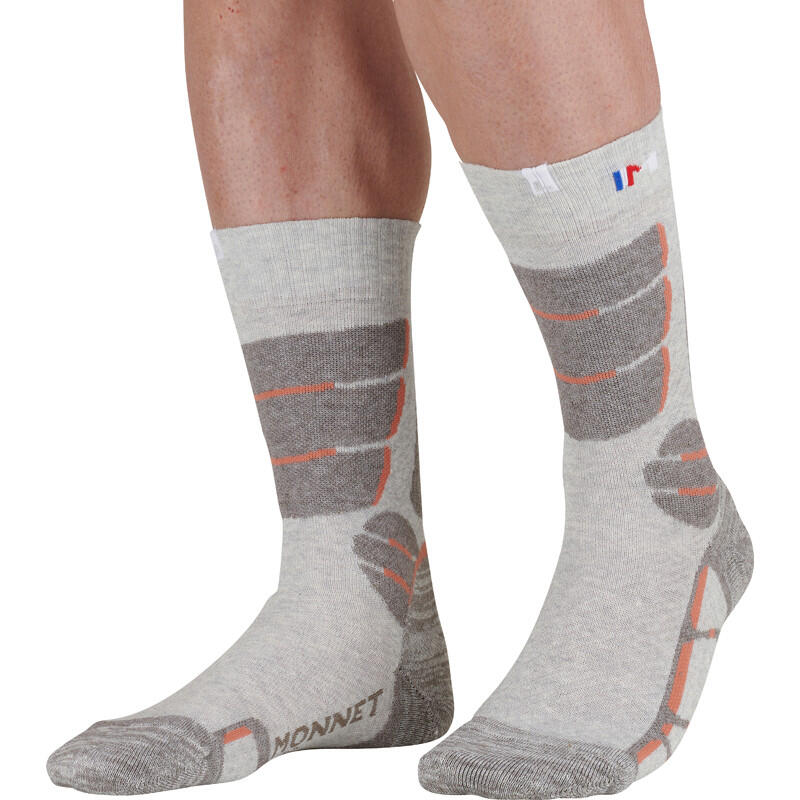 Monnet - Chaussette Haute Lin Coton - Chaussettes - Gris|marron - 43/46 - Decathlon