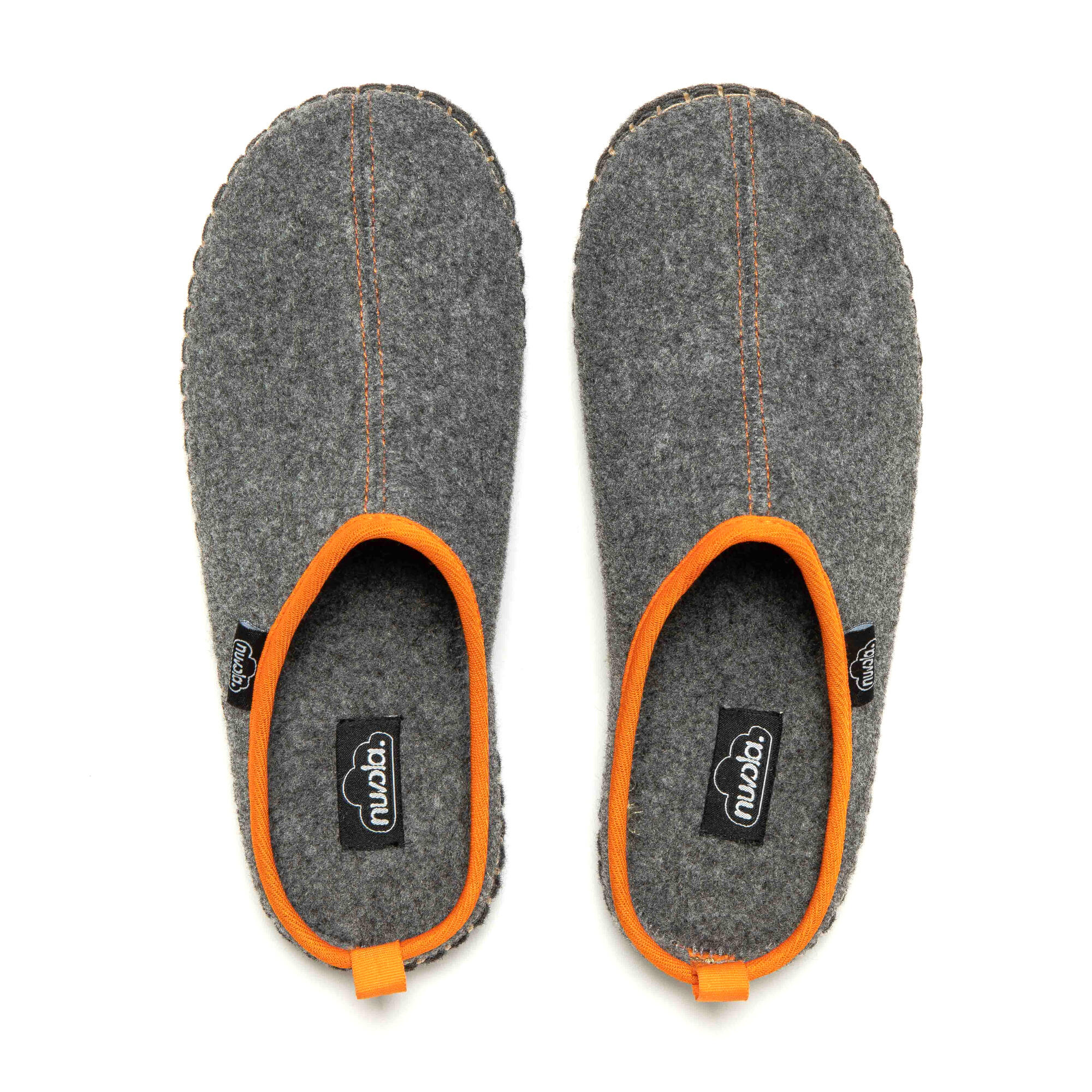 Pantuflas Nuvola gris naranja Acolchadas suela goma 7/7