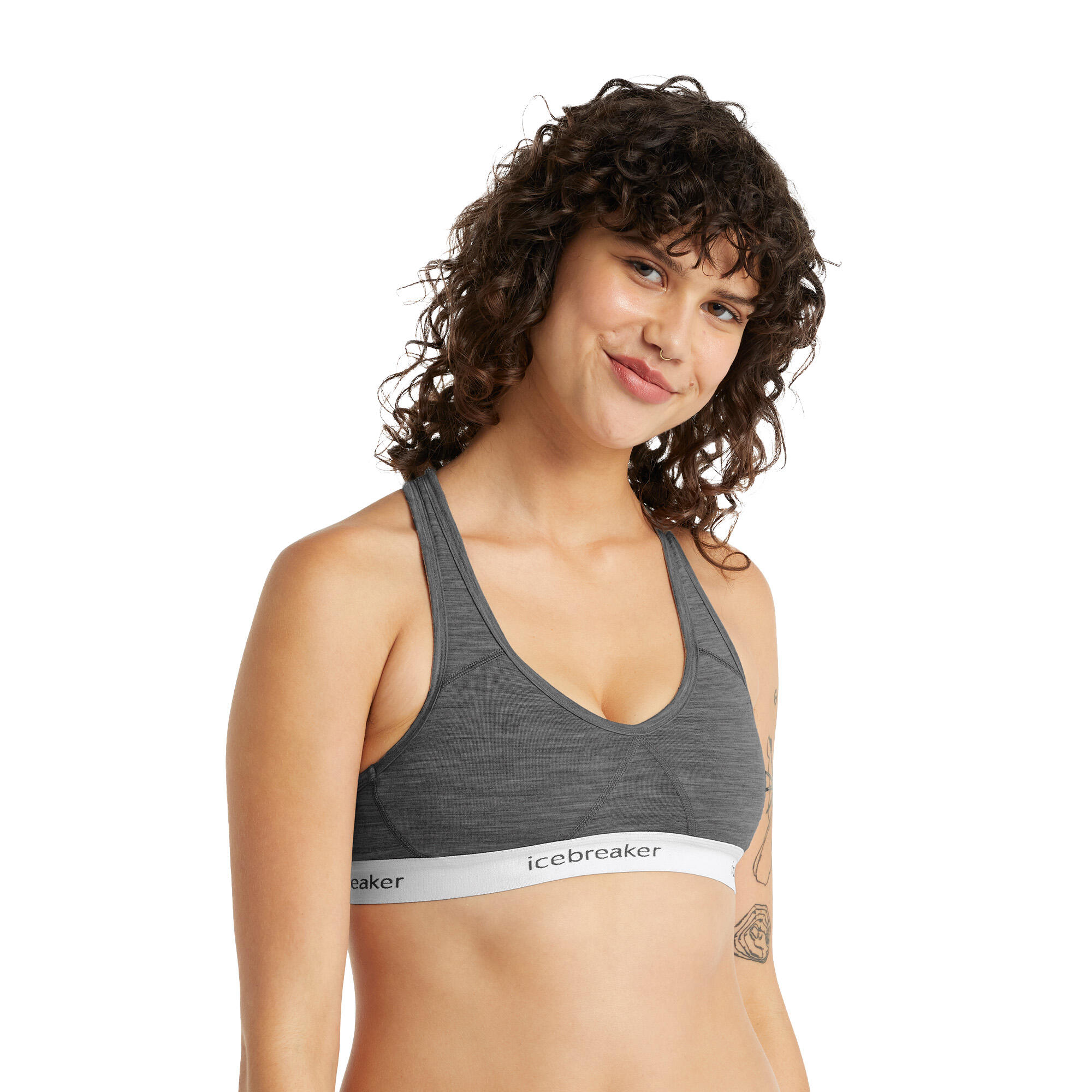 ICEBREAKER Sprite Racerback Gritstone ijsbreker thermische beha