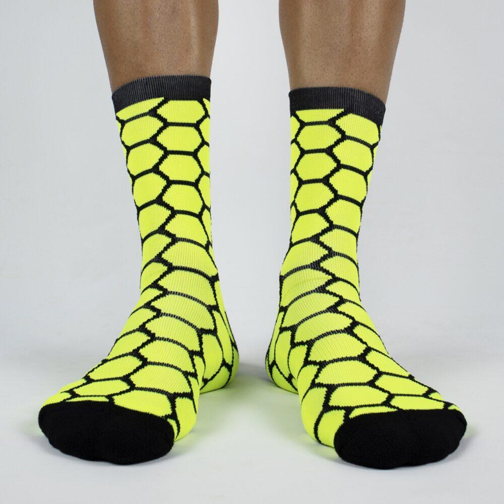 Calcetines Deportivos Running Perro Loco unisex Run Or Die Amarillo 3/3
