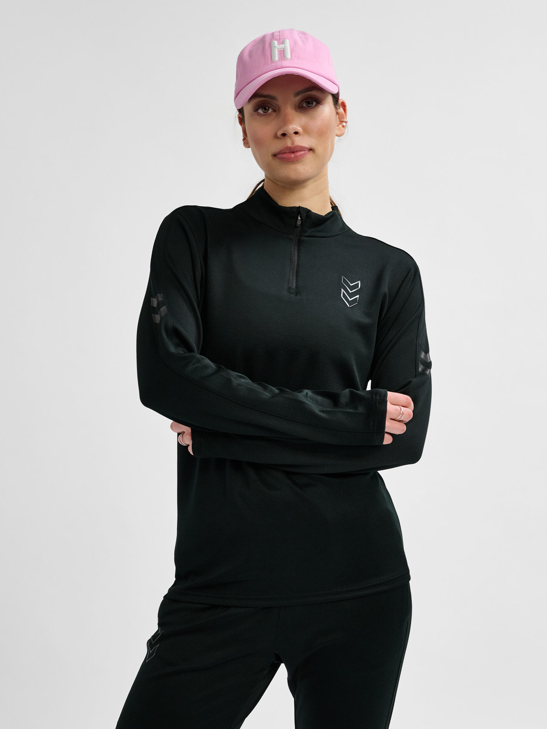 HUMMEL Top allenamento da donna con 1/2 zip Hummel Active PL