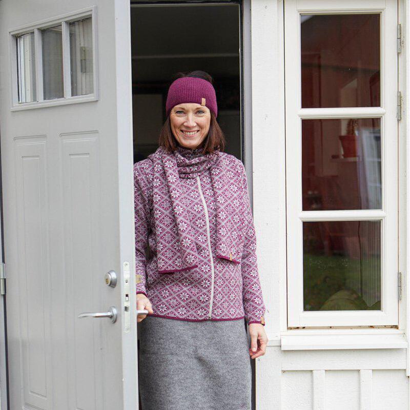Bandeau en laine tricotée Freya Deep Red - Taille Unique - Rouge Clair