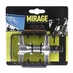 Pédales Mirage ATB aluminium/argent + blister réflecteur 1500969