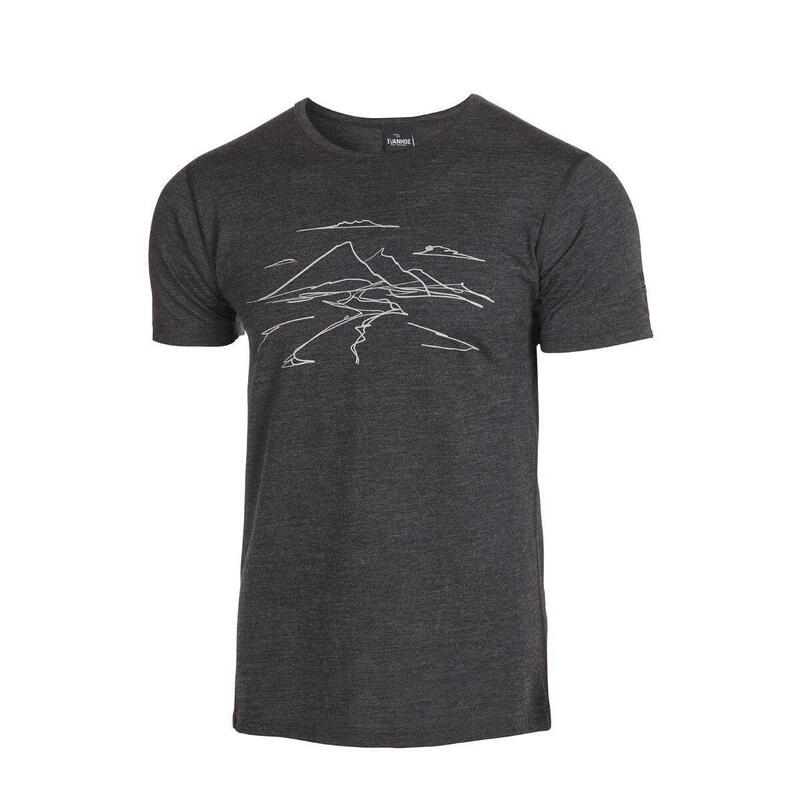 T-shirt Agaton Mountain pour homme - 100% laine mérinos - Gris