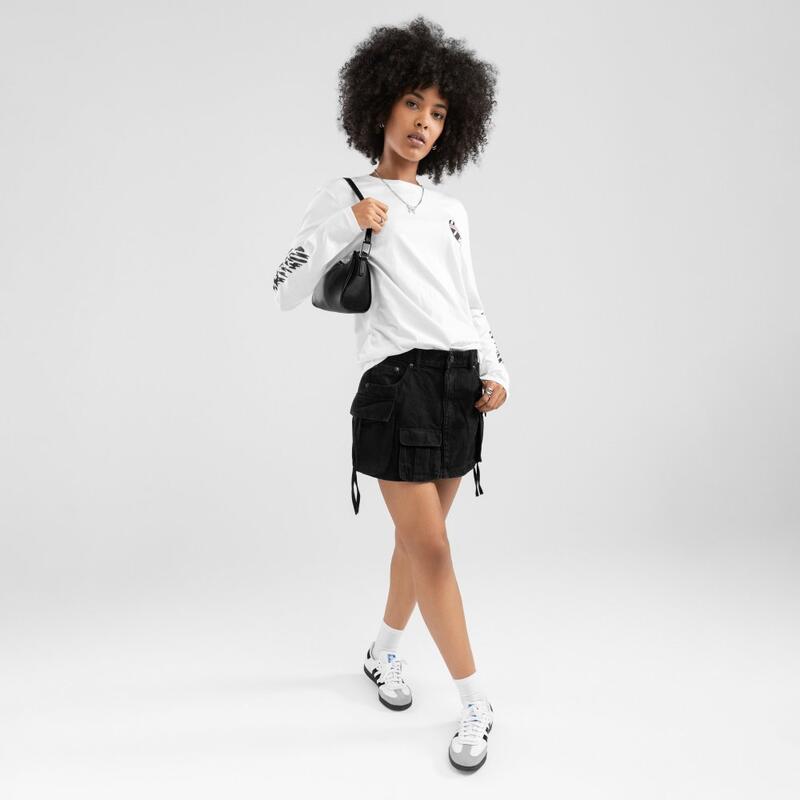 T-shirt coton manches longues femmme Lifestyle Femme Lynx-W Blanc