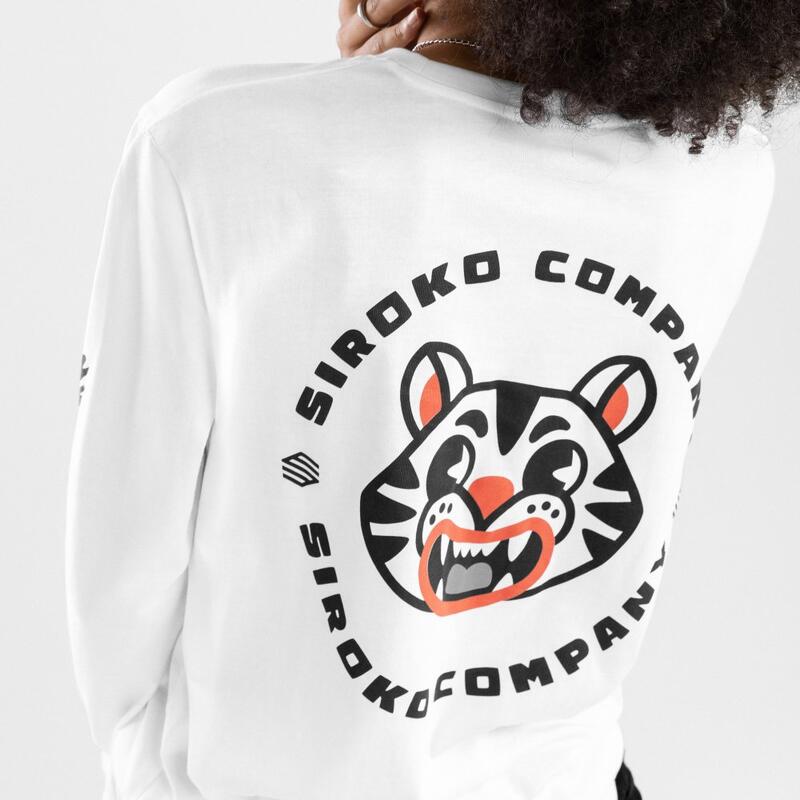 Camisola de manga comprida de algodão mulher Lifestyle Lynx-W SIROKO Branco