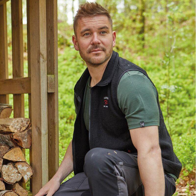 Mouwloos vest Elton Full Zip Black voor heren van wol - Zwart 2/4