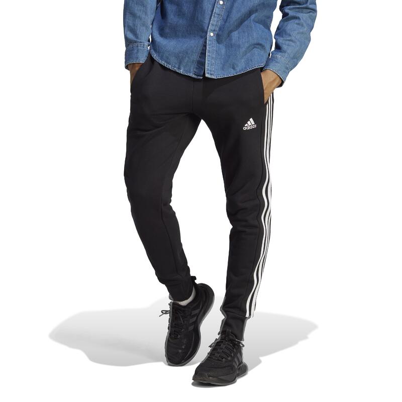 Pantalone adidas essentials french terry tapered cuff -stripes - ha