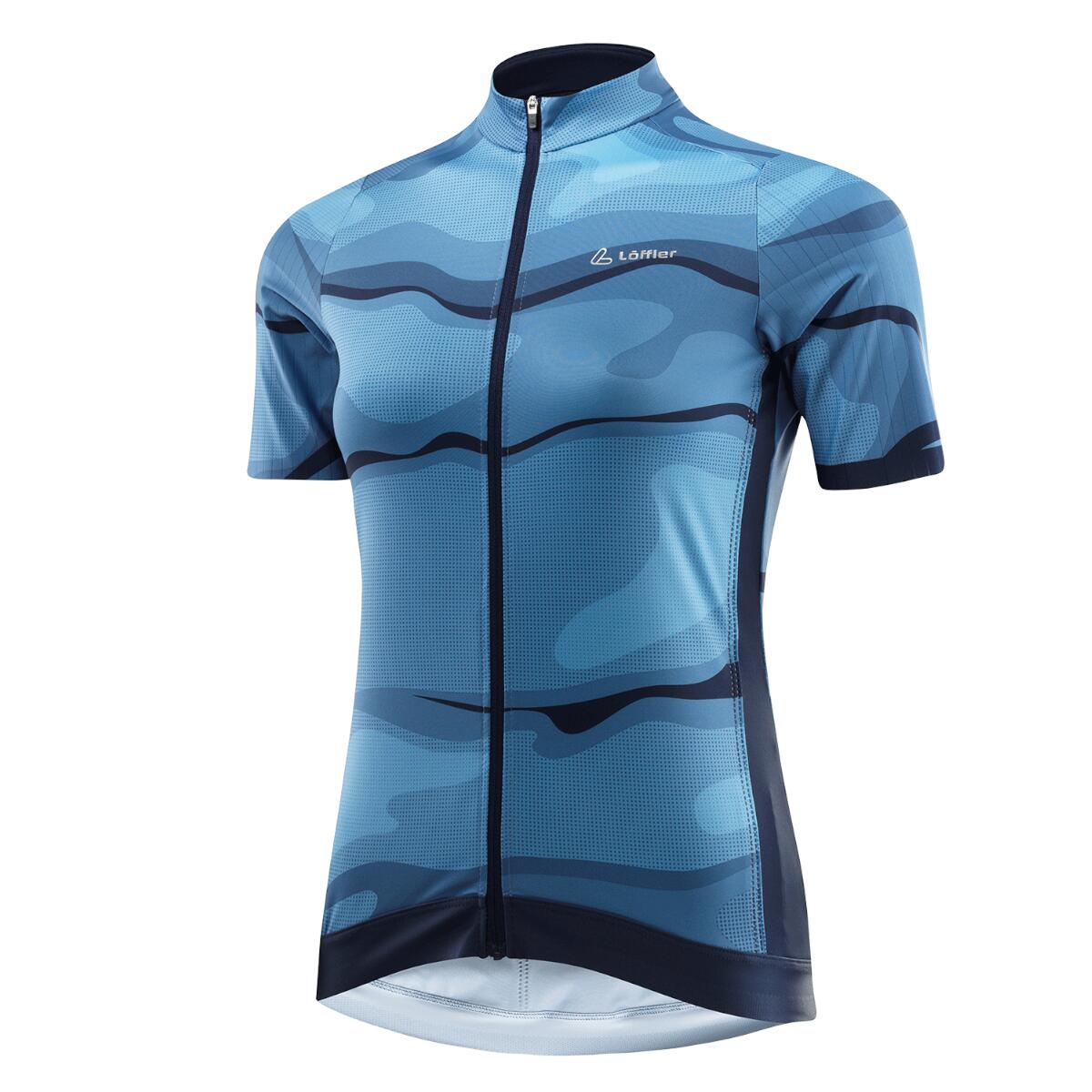LOEFFLER Maglia ciclismo maniche corte da donna Jersey FZ Barkly HotBond® RF - Blu