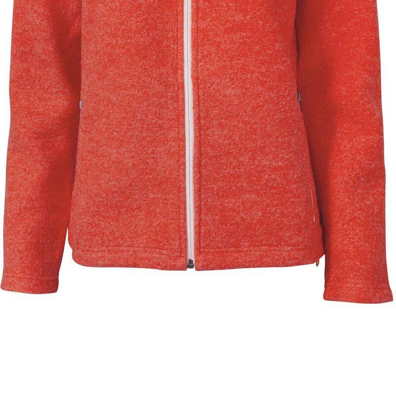 Cardigan entièrement zippé en laine pour femme Beata Rouge Mandarin - Orange