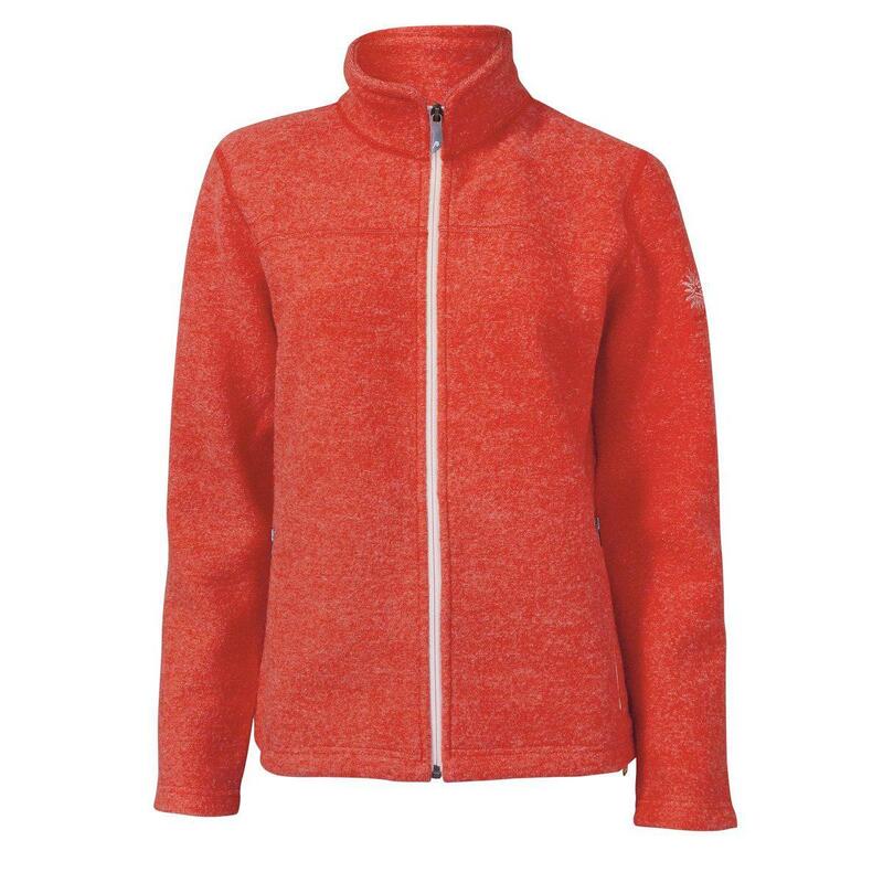 Dames wollen full-zip vest Beata Mandarin Red - Oranje