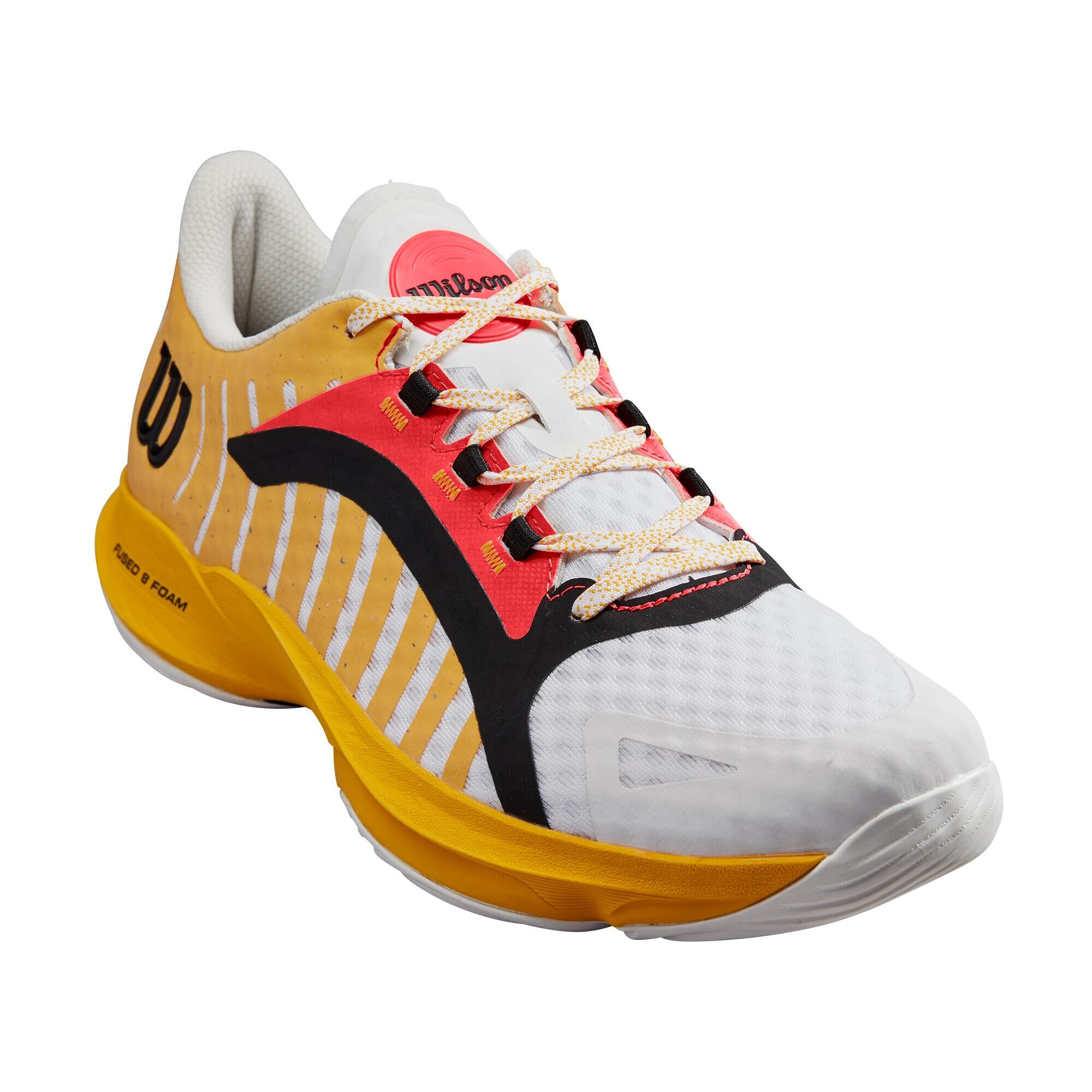 WILSON Wilson Hurakn Pro Men's Padel Tennis Sports Shoe Trainer - White/Old Gold/Fiery