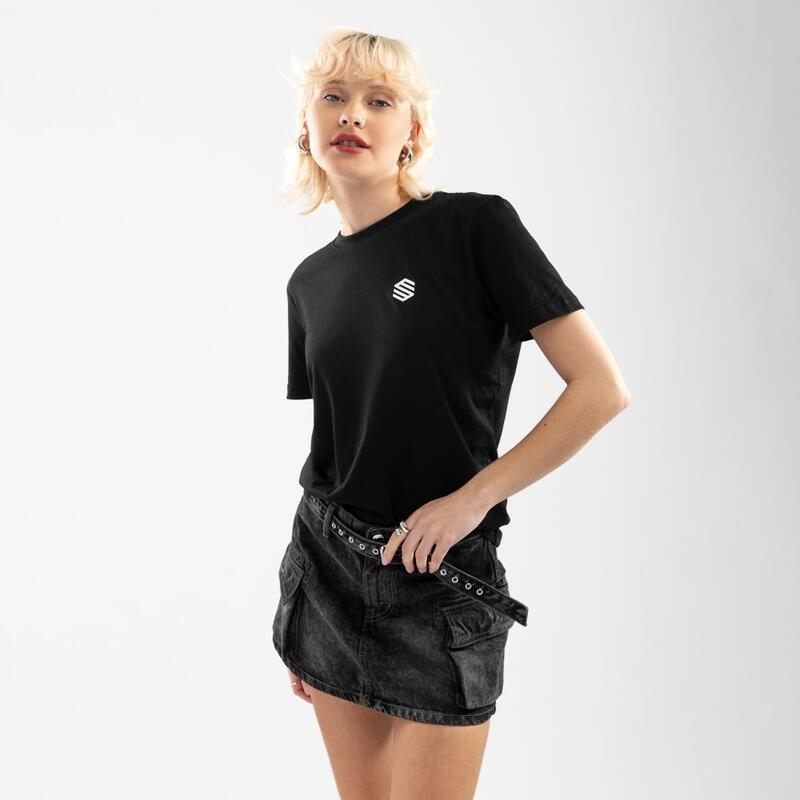 Dames Lifestyle katoenen t-shirt met korte mouwen Zephyr-W SIROKO Zwart