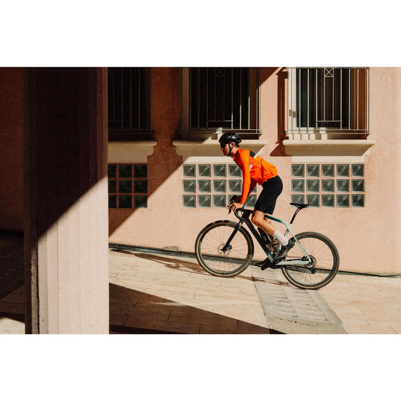 Maillot à manches longues de cyclisme pour hommes Gravel Worlds Orange
