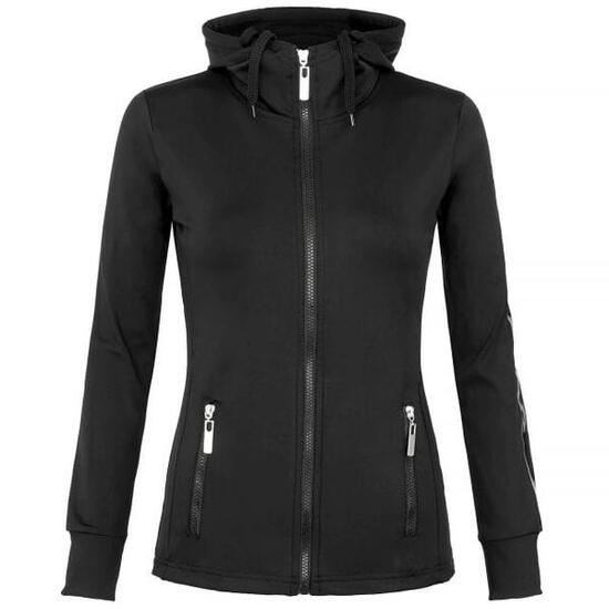 Damen Sweatshirt mit Reißverschluss und kapuze START Cora schwarz