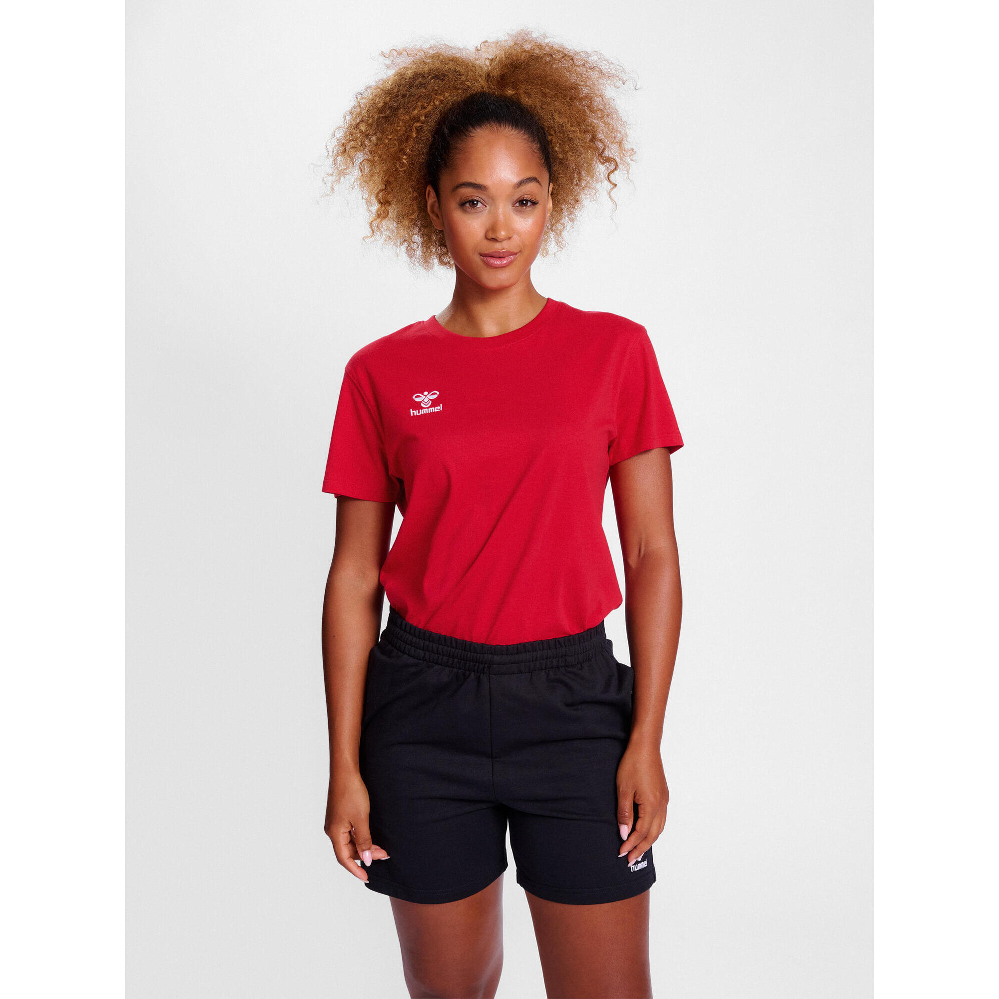 Hummel - Enfiler T-shirt Hmlgo Femme Hummel - T-shirt Manches Courtes - Rose|rouge - S - Decathlon