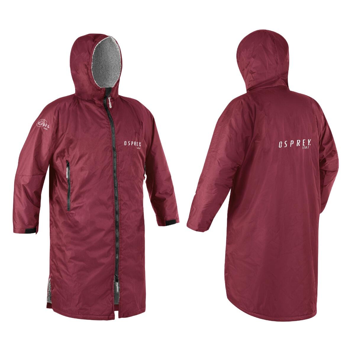 Osprey Adult Changing Robe, Waterproof Changing Robe Maroon 1/4