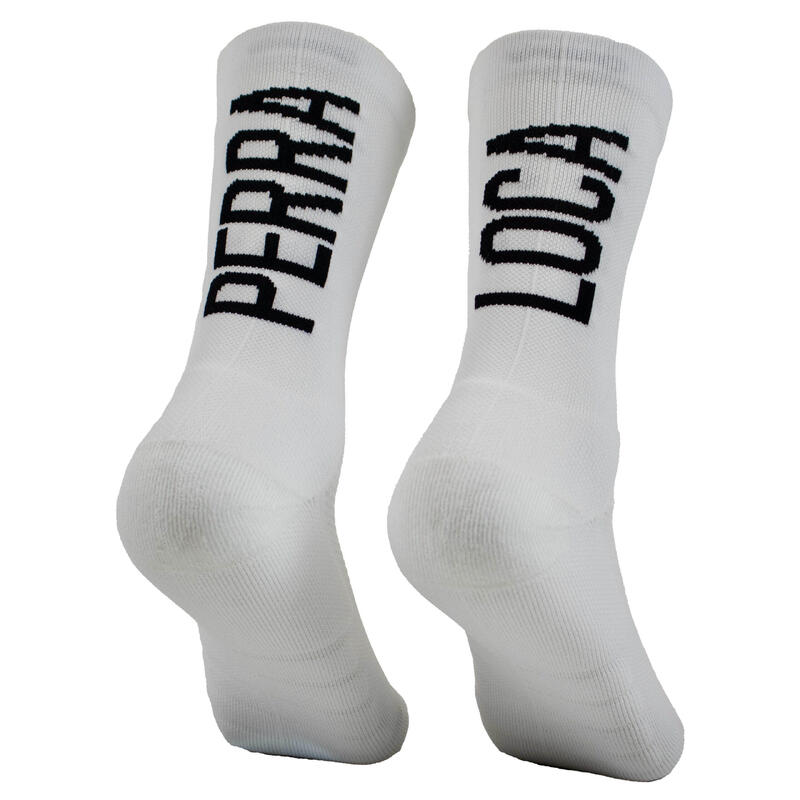 Calcetines Deportivos Running Perro Loco unisex Perra Loca Blanco