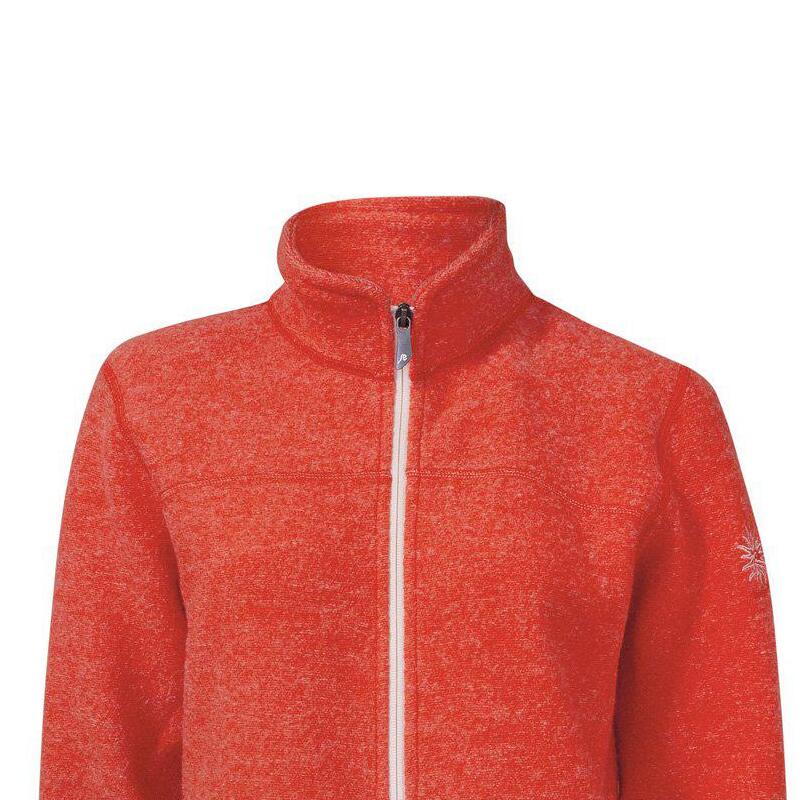 Cardigan entièrement zippé en laine pour femme Beata Rouge Mandarin - Orange