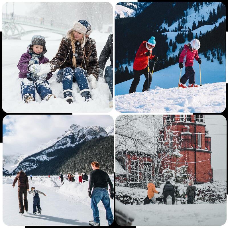 Chaussettes de Ski Enfant QUNATURE Laine Thermique Épais Hiver L Noir