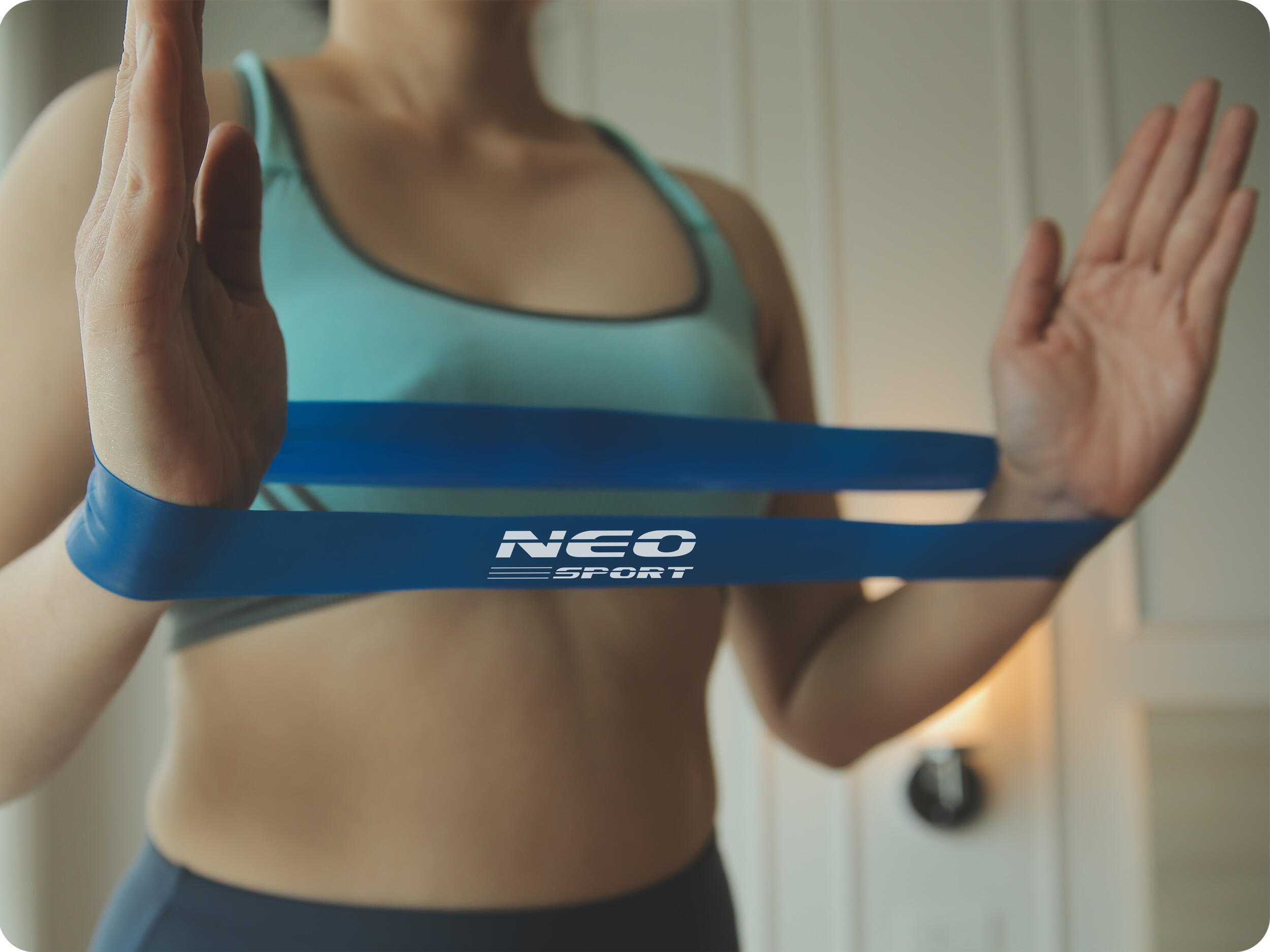 Guma taśma oporowa do ćwiczeń fitness 60x5cm zestaw 5 szt. Neo-Sport 5/7