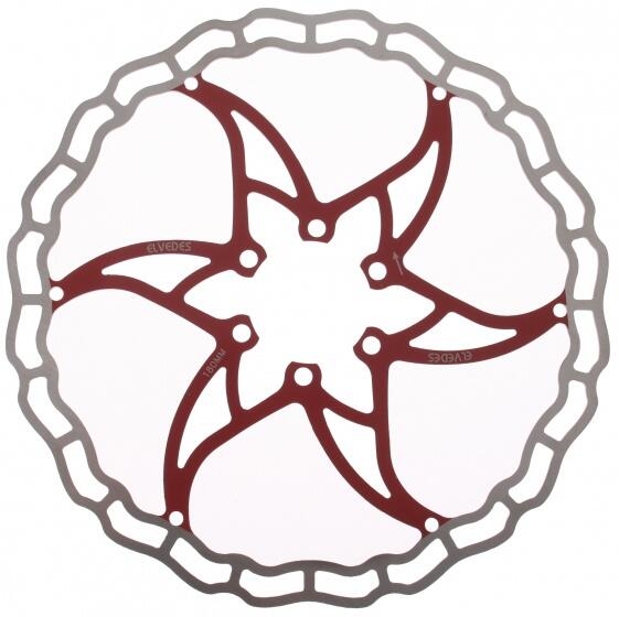 Elvedes rotor 160 mm 6 otworów 85 g czerwono-srebrny 2015196