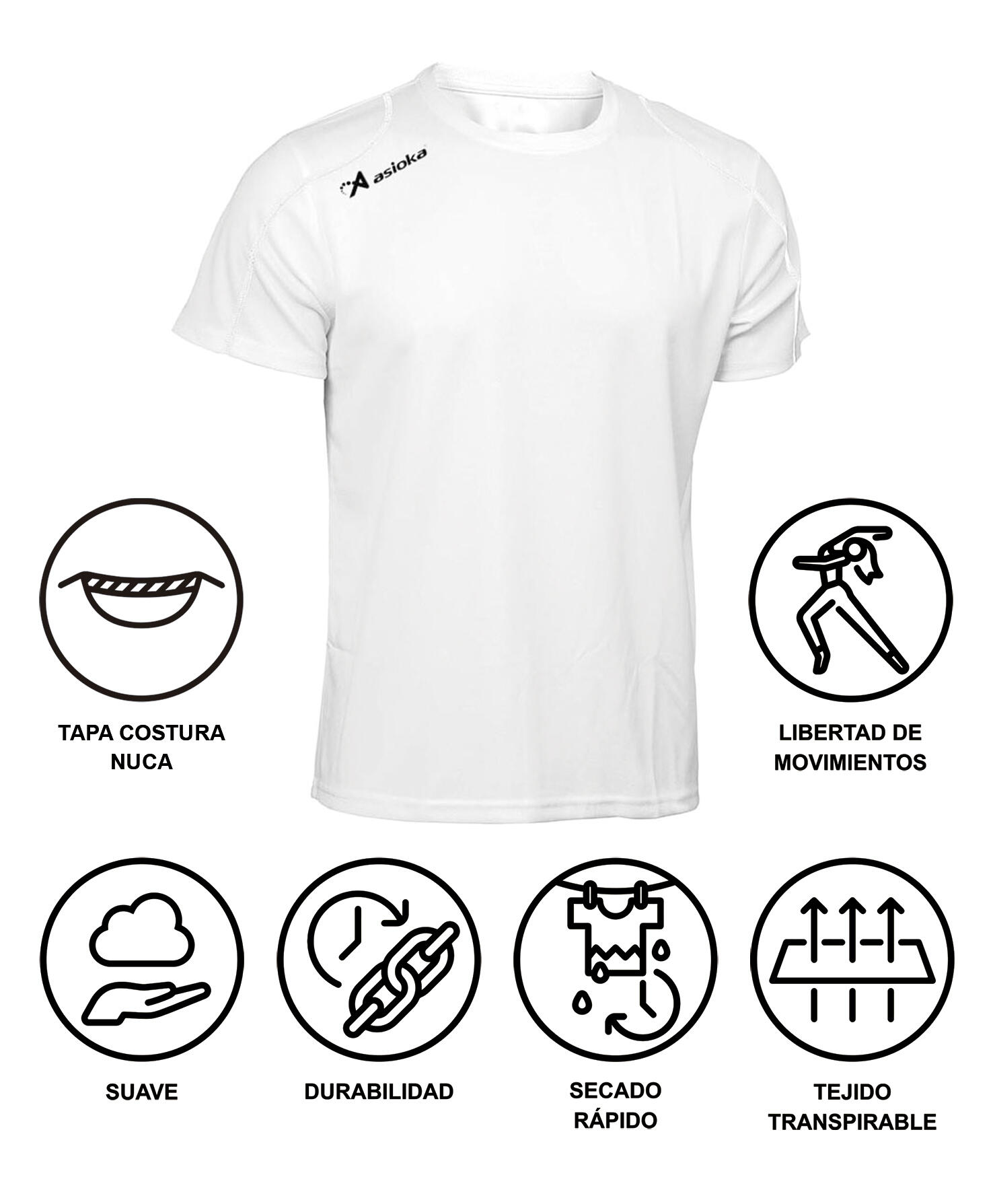 Camiseta Running Manga Corta Hombre Asioka Río Blanca Transpirable 7/7