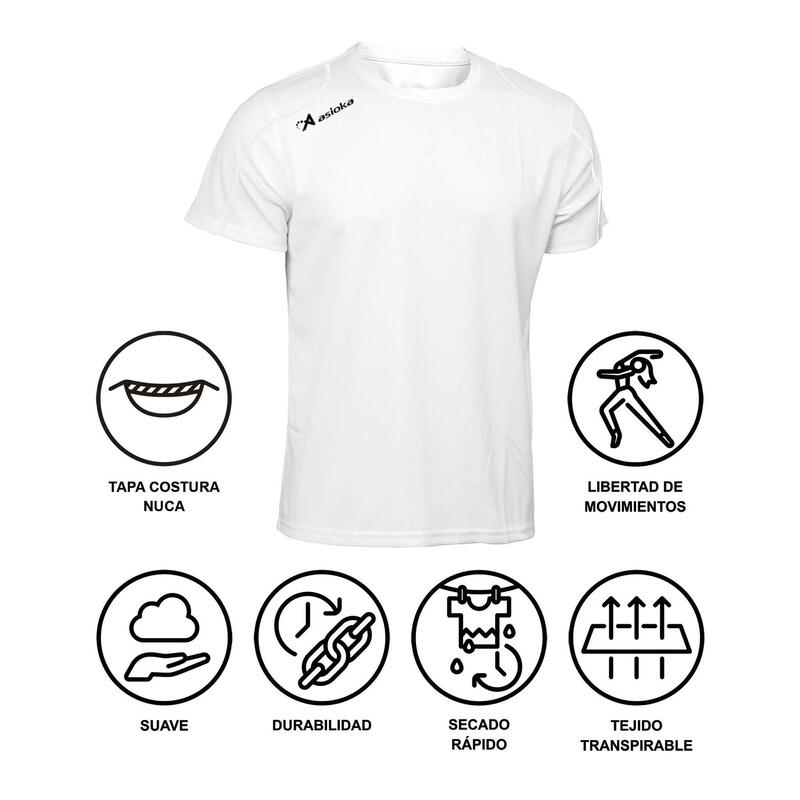 Camiseta Running Manga Corta Hombre Asioka Río Blanca Transpirable