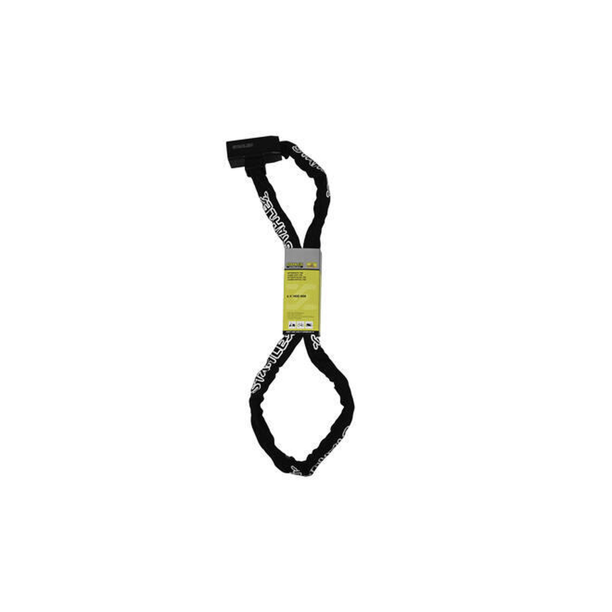 Lacăt cu lanț pentru bicicletă Ø 6 x 1400 mm - Negru