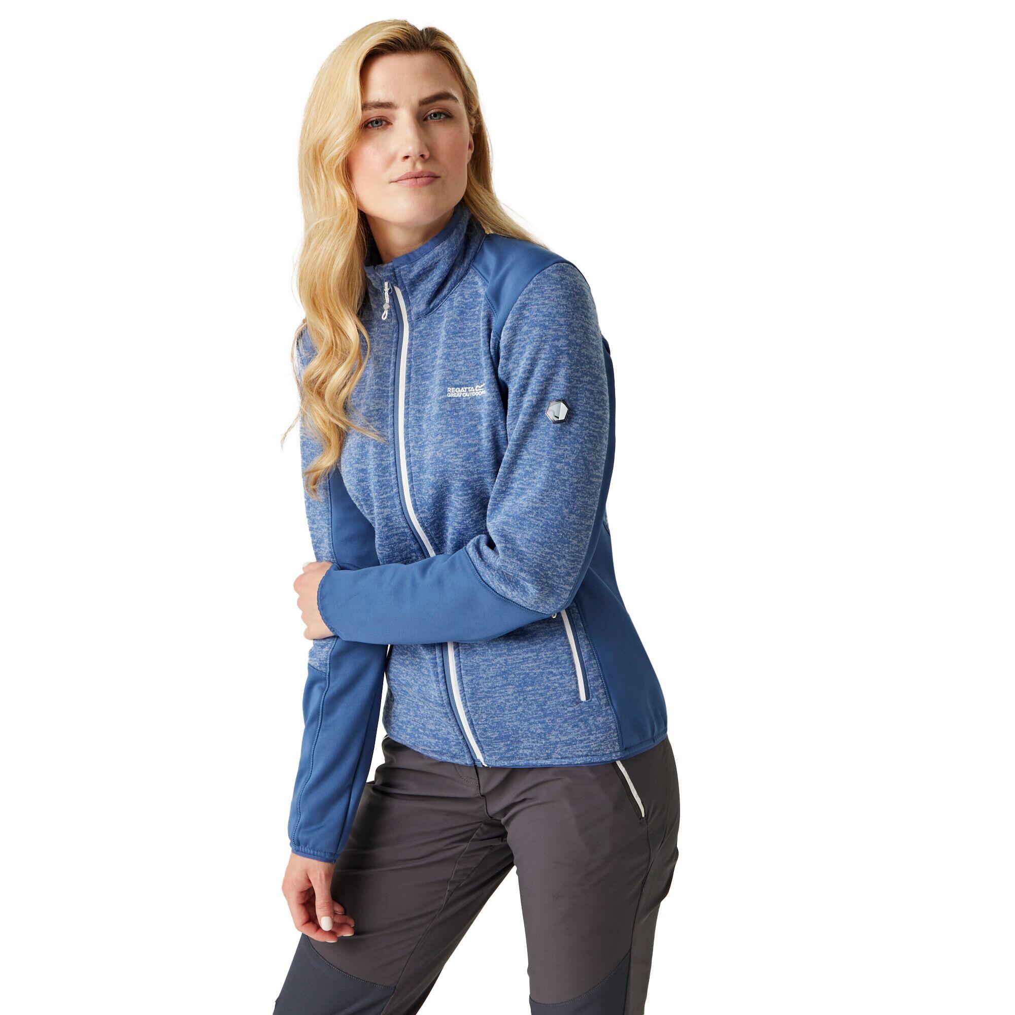 Womens/Ladies Lindalla V Marl Full Zip Fleece Jacket (Dusty Denim) 3/5