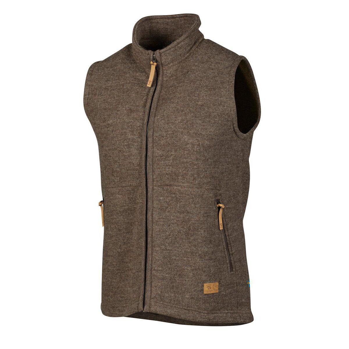 Mouwloos vest NLS Barley Nutmeg voor heren van wol - Bruin 1/4