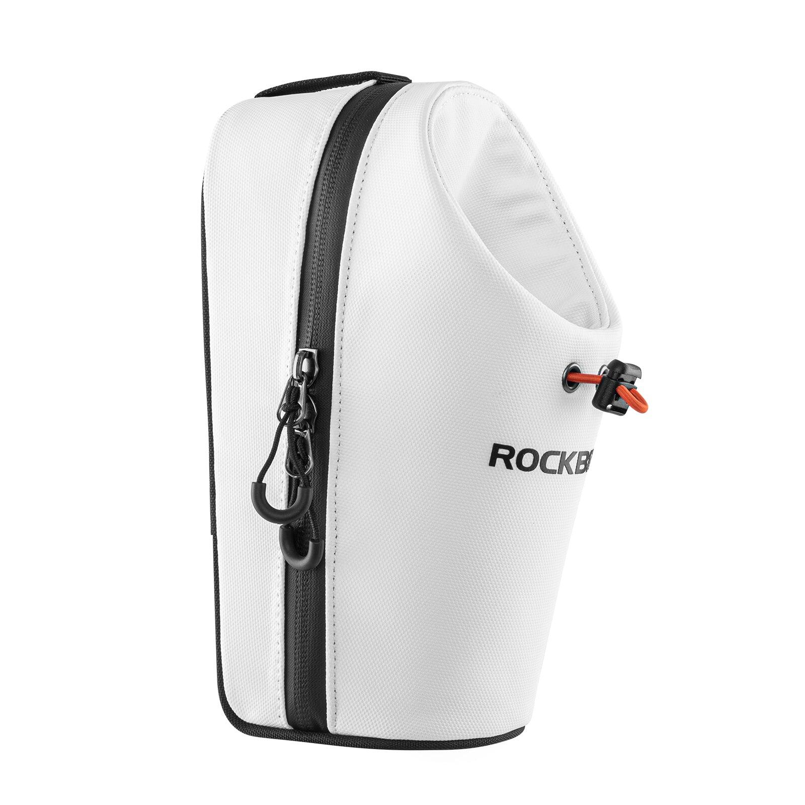 Rockbros - Sacoche De Guidon Pour Vélo Et Trotinnette 1,5l Avec Porte Bidon Blanc - Sacoche De Cadre - Blanc - Taille Unique - Decathlon