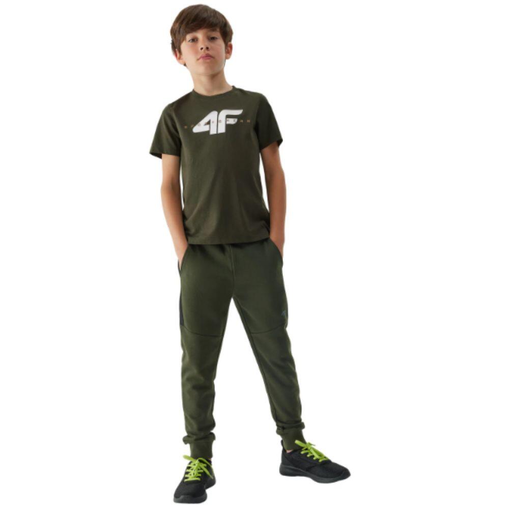 T-SHIRT DE DESPORTO EM ALGODÃO RAPAZ 4F. KAKI 2/4