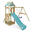 Spielturm FreeFlyer mit Schaukel & pastellblauer Rutsche