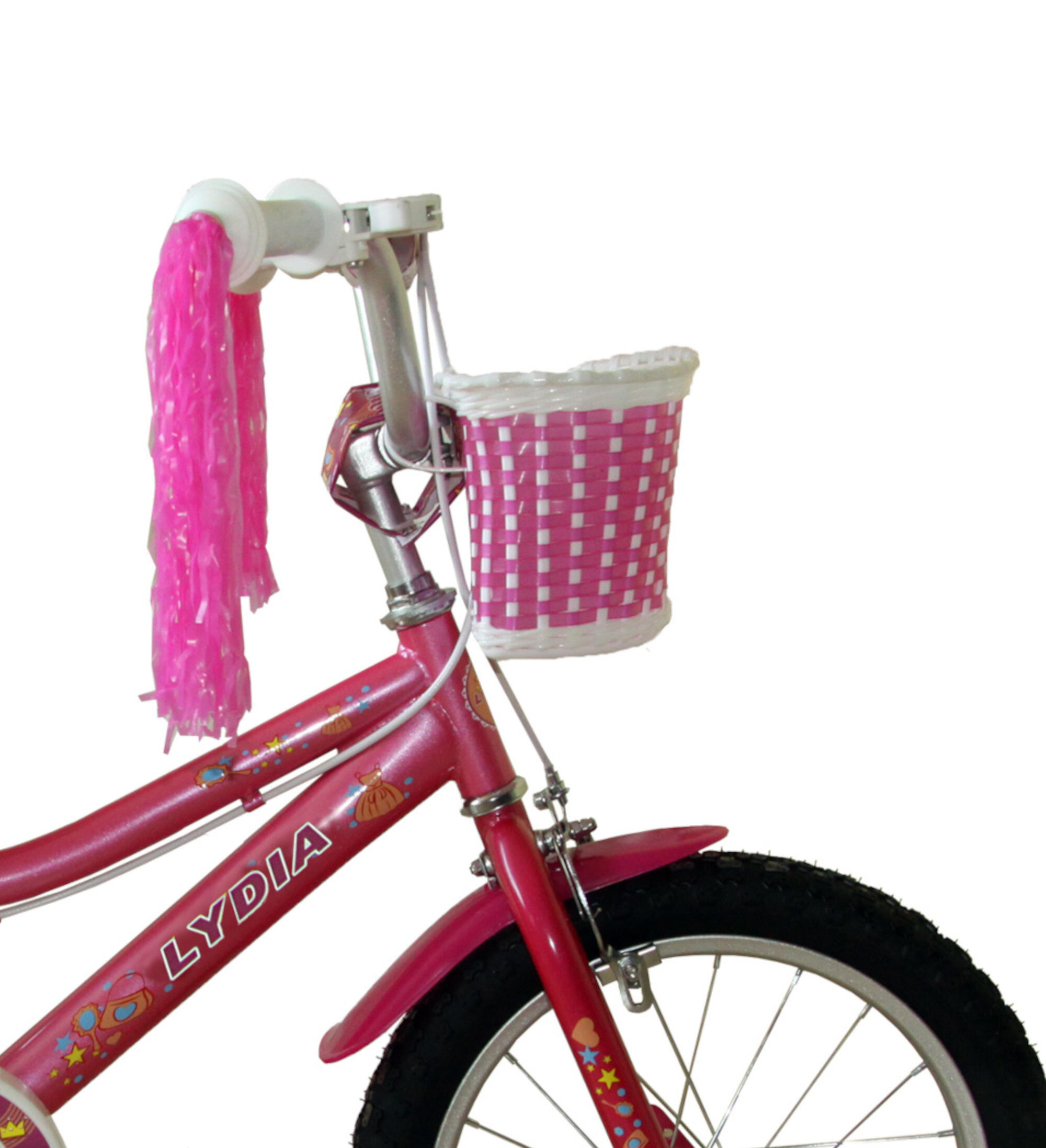 Vélo de montagne Umit Lydia rose 16 pouces avec panier et porte-poignet 2/3