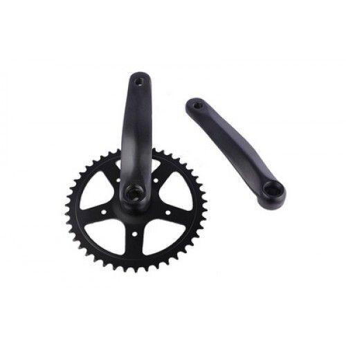 Crankstel 38tands zwart alu 170mm cranklengte Vlak Tandwiel