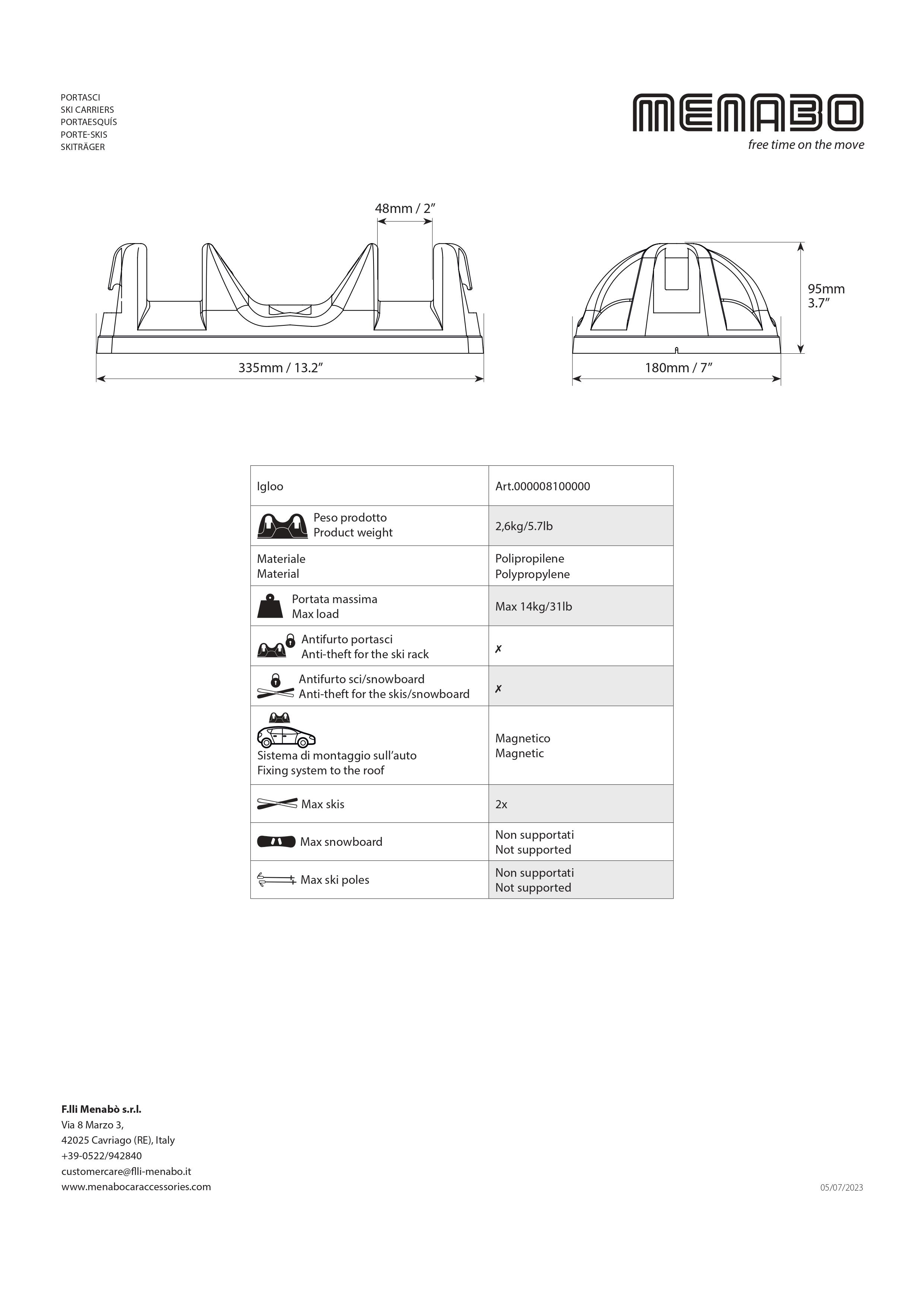 Magnet Skiträger Igloo 4/7