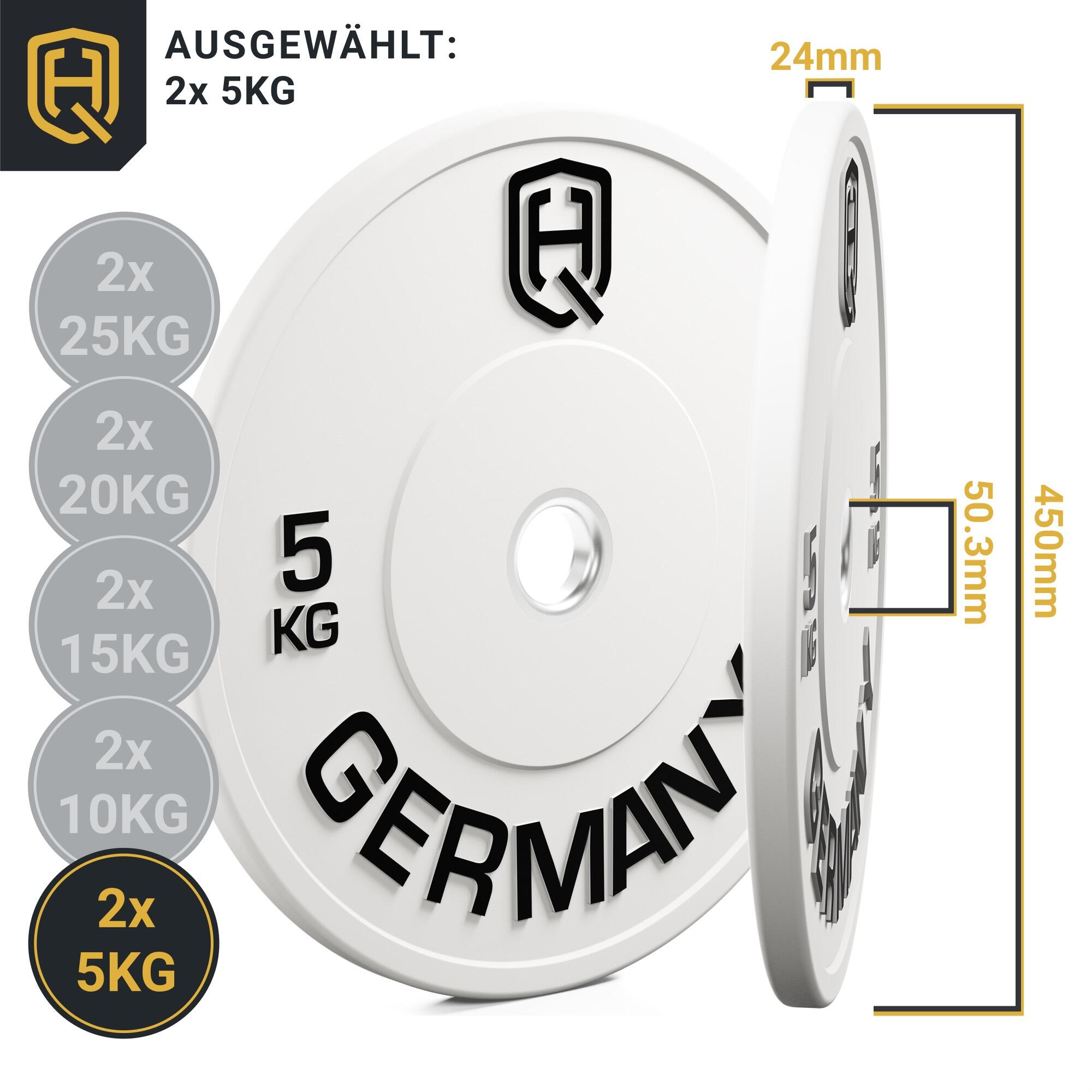 HQ Germany® Olympic Bumper Plates 50mm | Paar/Set | 5-25kg | Studio Qualität 5/7