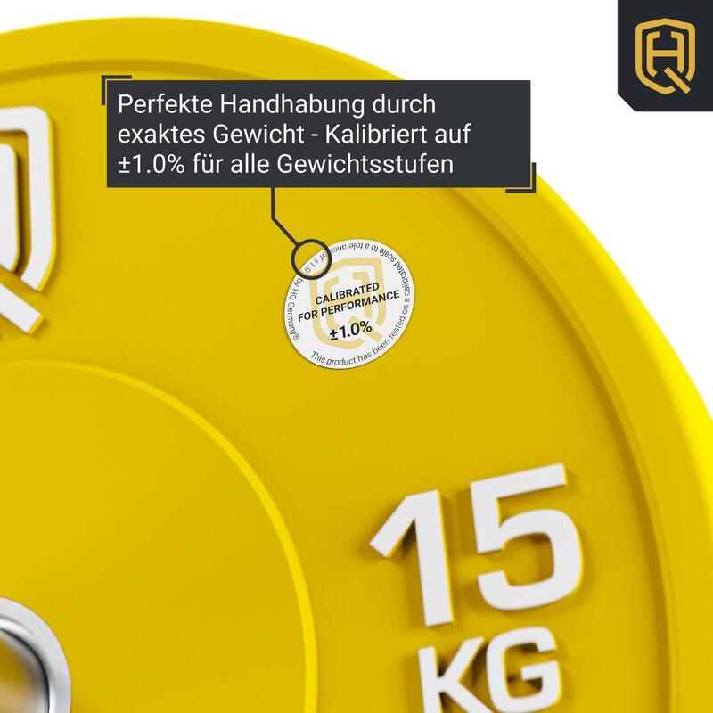 HQ Germany® Olympic Bumper Plates 50mm | Paar/Set | 5-25kg | Studio Qualität