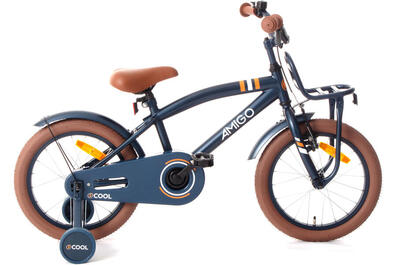 AMIGO Kinderfahrräder Jungen 2Cool 16 Zoll Jungen Rücktrittbremse Blau