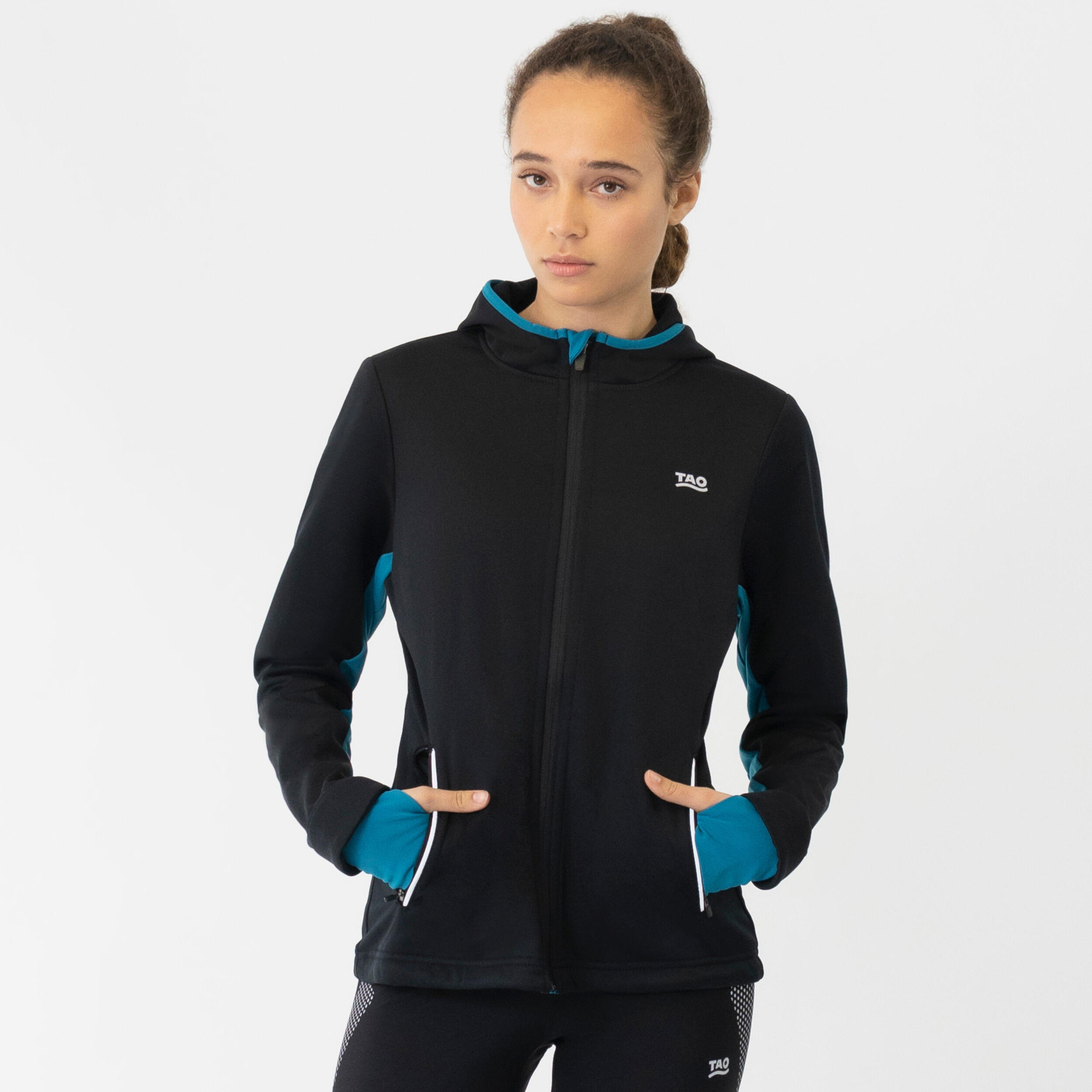Wasserdichte und warme Damen Laufjacke mit Kapuze Bjarka 4/7