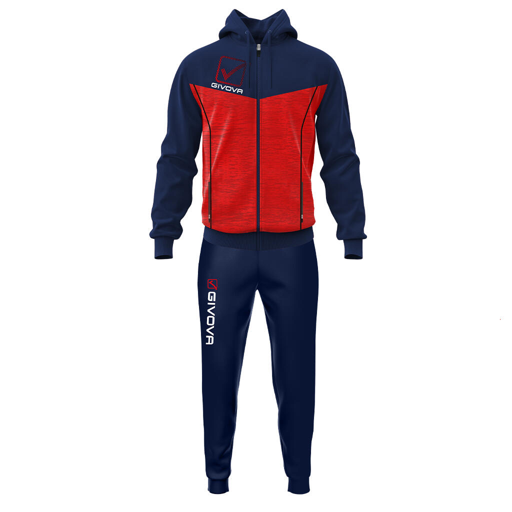 TUTA complete donna ( acetato-poliestere) givova blu/rosso melange 2/4
