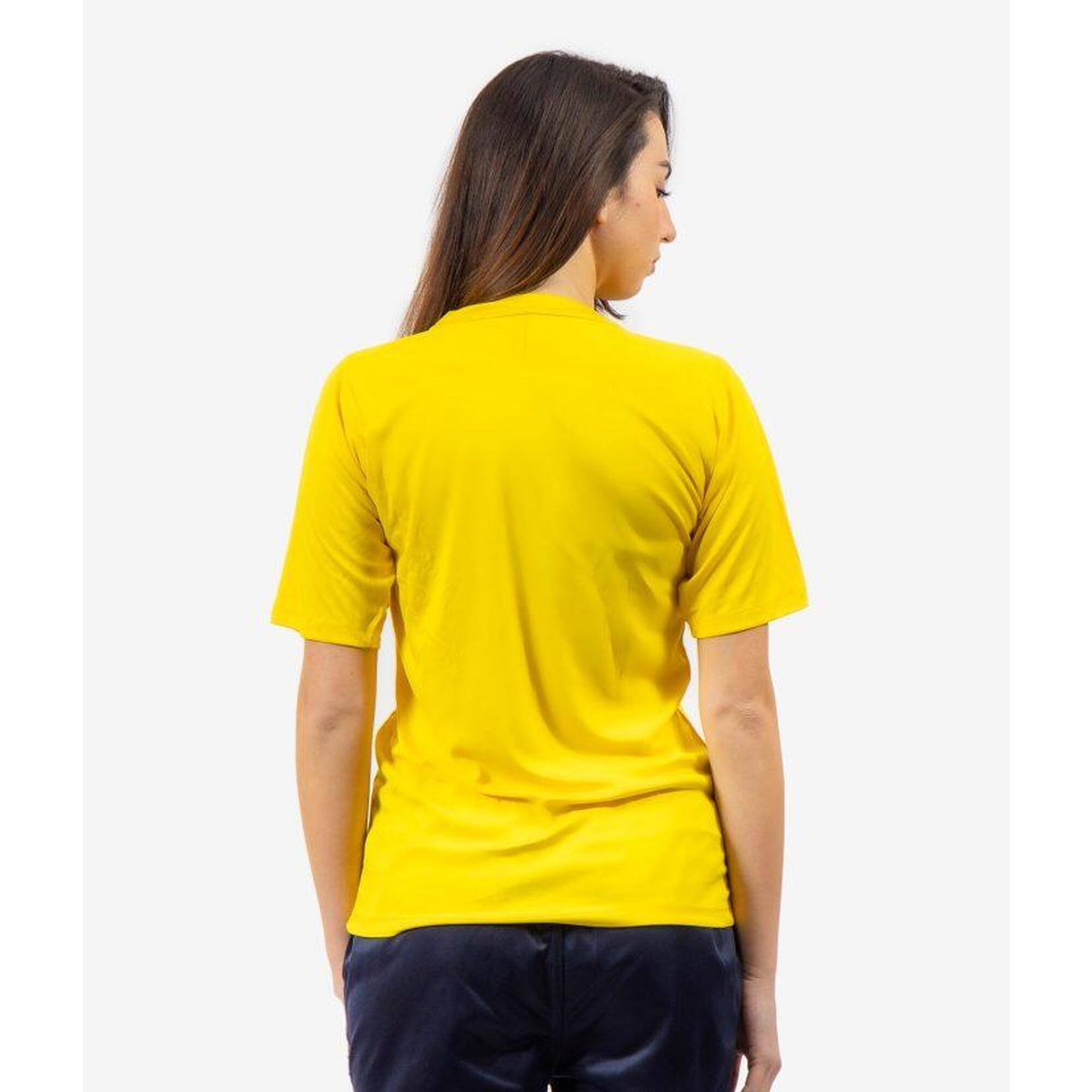 T-Shirt de futebol de poliéster amarelo Givova Capo