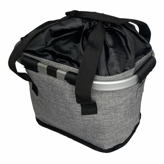 Cestino anteriore per bicicletta in tessuto grigio