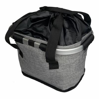 Kosz rowerowy przedni, materiałowy, szary