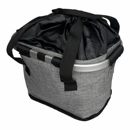 Kosz rowerowy przedni, materiałowy, szary